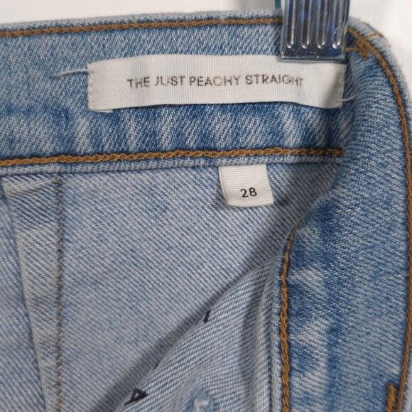 Aritzia DENIM FORUM THE JUST PEACHY STRAIGHT Jeans Size 28 ORGANIC COTTON - Picture 11 of 13